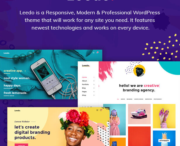 Leedo – Modern, Colorful & Creative Portfolio WordPress Theme Nulled