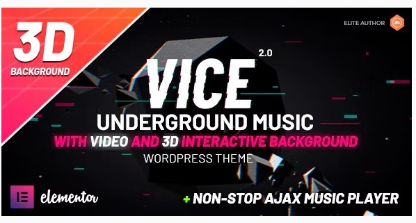 Vice Underground Music Elementor WordPress Theme Nulled