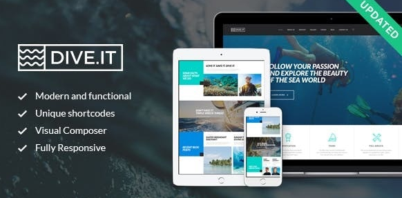 DiveIt v1.3.2 - Scuba Diving School, Sea Adventure & Travel WordPress Theme