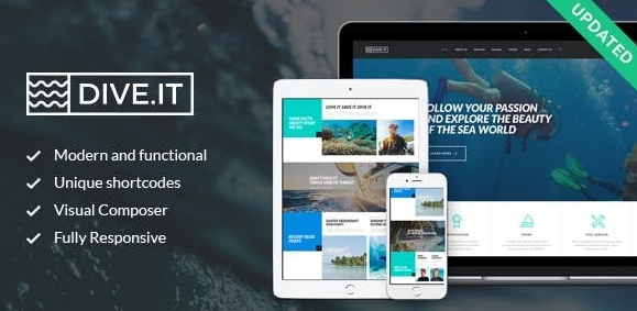 DiveIt v1.3.3 - Scuba Diving School, Sea Adventure & Travel WordPress Theme