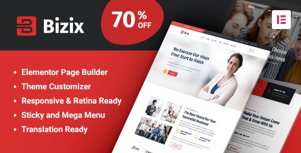 Bizix - Corporate and Business WordPress Theme Nulled