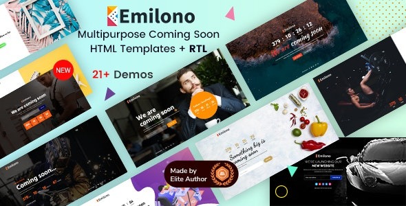 Emilono Nulled Coming Soon HTML Template Free Download