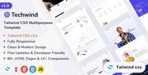 Techwind Tailwind CSS Multipurpose Landing Page Template