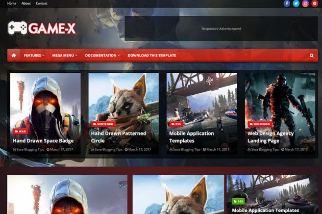 Game X Premium Blogger Template