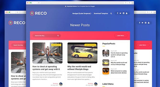 Reco for Blogger Template Premium