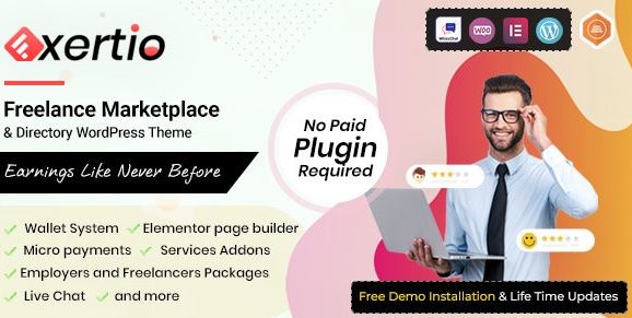 Exertio - Freelance Marketplace WordPress Theme