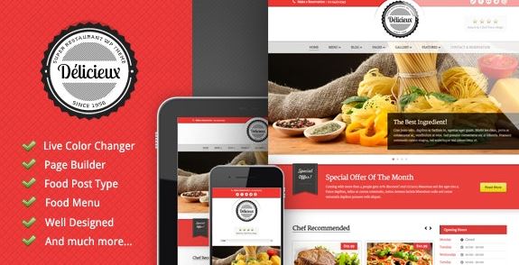 Delicieux - Restaurant WordPress Theme