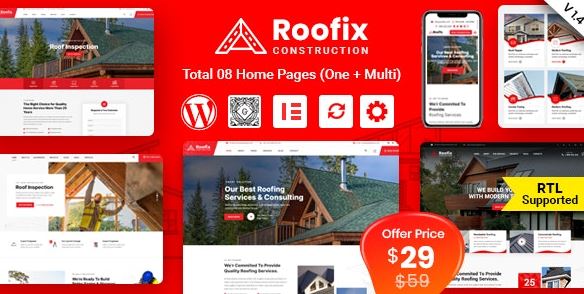 Roofix - Roofing Services WordPress Theme