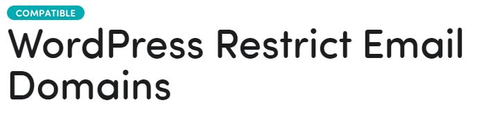 WordPress Restrict Email Domains