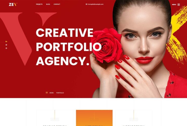 Zev Nulled Creative Personal Portfolio WordPress Theme Free Down load