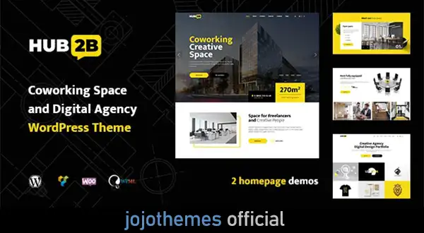 Hub2B - Coworking Space and Digital Agency WordPress Theme