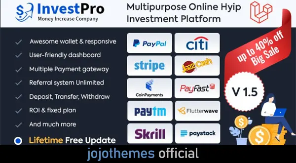 InvestPro - Wallet & Banking Online Hyip Investment Platform