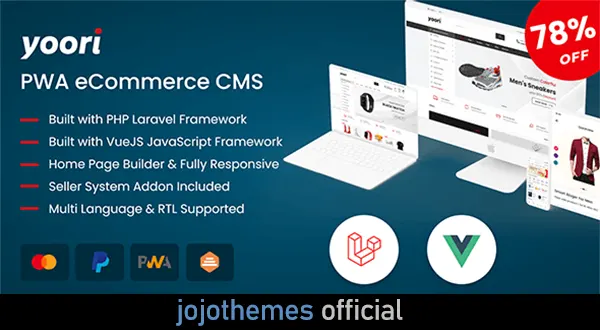YOORI - Laravel Vue Multi-Vendor PWA eCommerce CMS