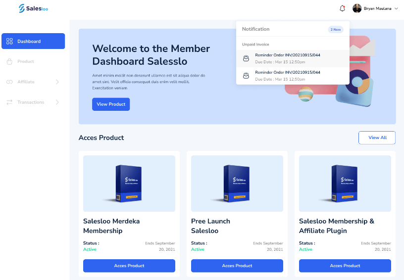 Salesloo - WordPress Membership Plugin