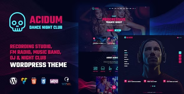 Acidum – Night Club and DJ WordPress Theme Nulled