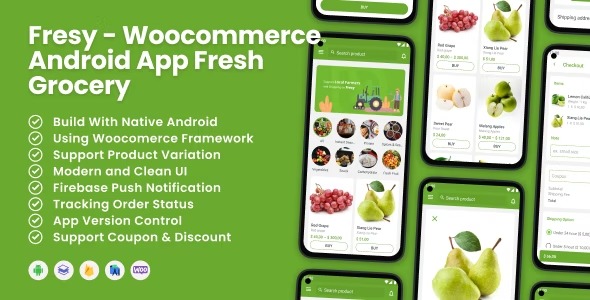 Fresy – Woocommerce Android App Fresh Grocery Nulled