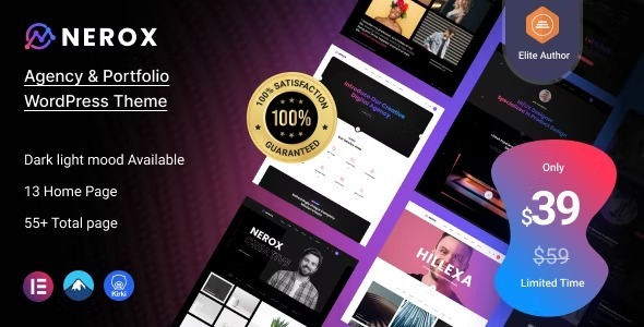 Nerox Nulled Agency & Portfolio WordPress Theme + RTL Free Download