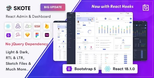 Skote-React-Admin-Dashboard-Template-Sketch-Nulled-Free-Download