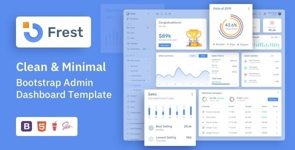 Frest Nulled HTML & Laravel Bootstrap Admin Dashboard Template Free Download