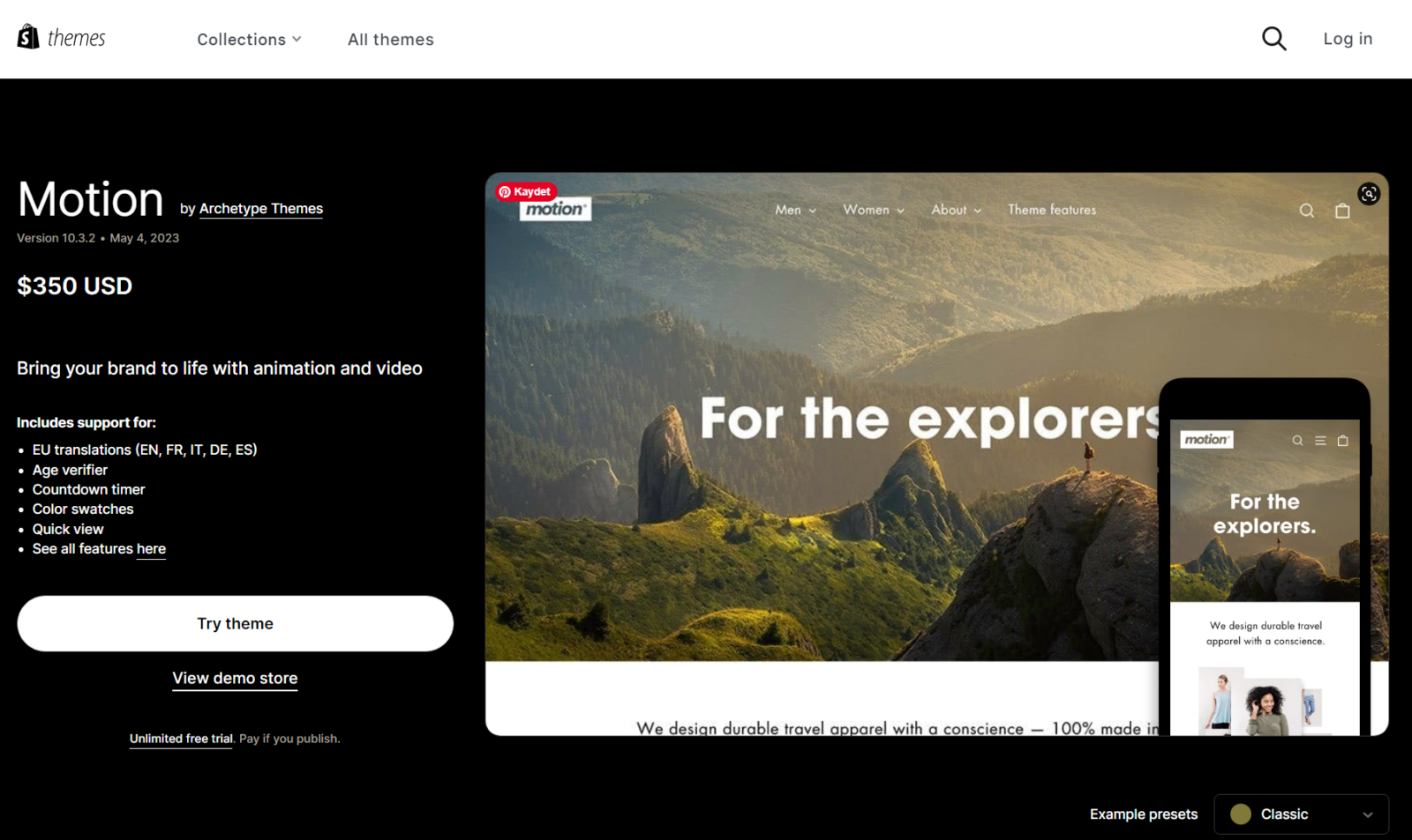 Motion Shopify Theme