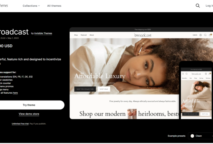 broadcast shopify theme